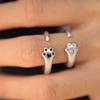Adjustable Cartoon Kitten Paw Couple Rings, Unisex, Cute Light Luxury, Perfect As a Birthday Gift.