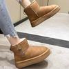 Snow Boots Women's Platform Short Boots Winter New Side Zipper Piled Thickened Short Snow Cotton Shoes