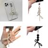 Chic Bowknot Pendant Bead Bag Charm Fashion Bag Pendant Imitation Pearl Material Stylish Bead Keychain for Phone and Key
