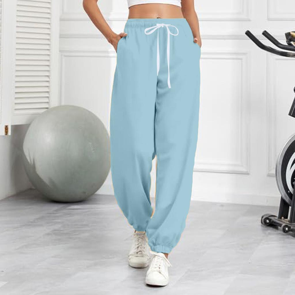 Women's Casual Fashion Sweatpants Color Matching Printed Casual Pants