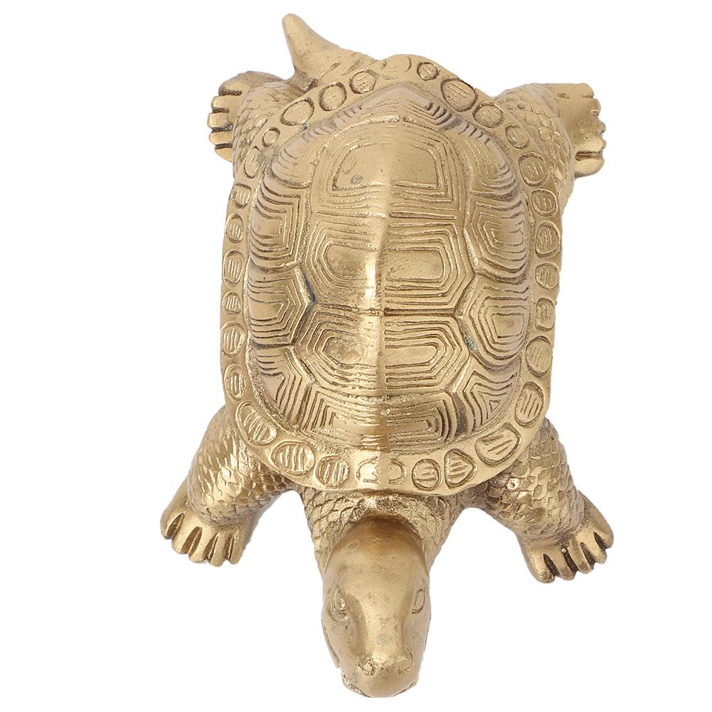 Pure Brass Handmade Longevity Tortoise Home Feng Shui Ornament Gift Symbol of Peace