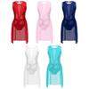 Kids Girls Ballet Tutu Leotard Dress Shiny Sequins Flowy Mesh Skirted Gymnastics Leotard Contemporary Lyrical Dance Costumes