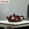 140ml Yixing Purple Clay Teapots Handmade Macrostoma Stone Scoop Pot Raw Ore Purple Zhu Mud Kettle With Filter Zisha Teaset Gift