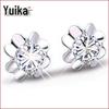 Douyin Kuaishou Four-Leaf Clover Silver-Plated Stud Earrings for Women - Korean Fashion Jewelry
