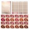 12 Colors Matte Lip Liner Set Highlights The Color Is Not Easy To Smudge Lasting Non-stick Cup Gold Tube Waterproof Matte Lip Liner Women's Makeup