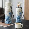620ml Flower Pattern Thermos Bottle Stainless Steel Thermal Cup Portable Travel Mug  Outdoor