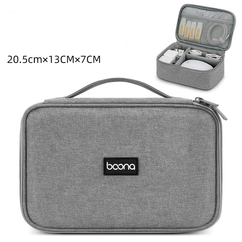 Boona Travel Accessories Bag Portable Electronic Accessories case,Dual Cable Organizer Bag Carrying Bag for Cords,USB Flash L&XL