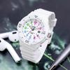 Diver Look Design 100 Meter Waterproof Student Women's Urethane Wristwatch 200 White B