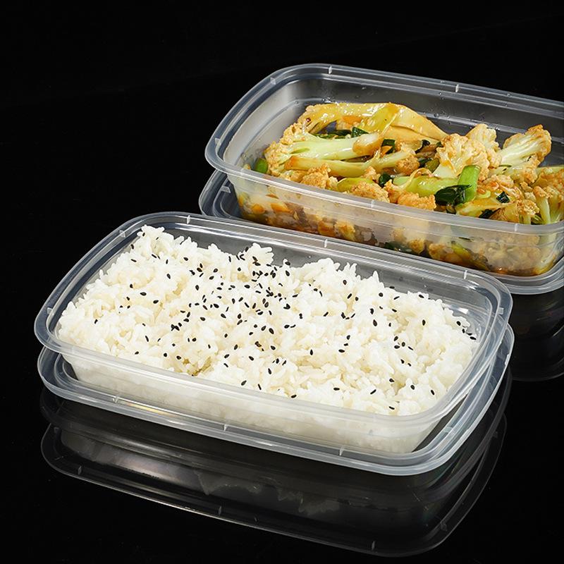 1000/1500ml Rectangular Disposable Food Container with Domed Lid - Thickened Transparent Takeout Box