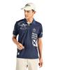 Short Sleeve Shirt with Collar Graphic Print Sweat Absorbent Quick Drying Sunscreen Golf MG5SHS25M NV00 [Munsingwear] Men's (Navy)
