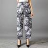 Casual Summer Women's Plus Size Ice Silk Stretch Pants - Loose, High Elastic Waist for Middle-Aged and Elderly