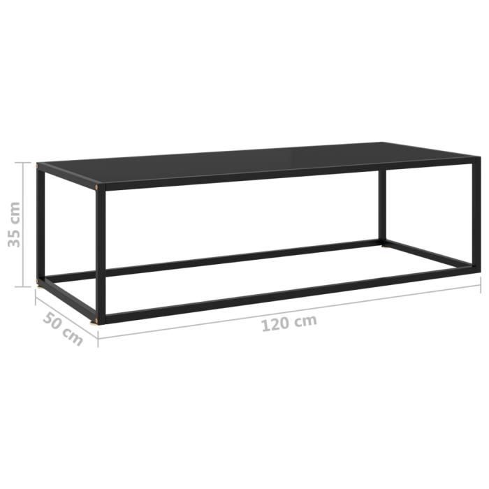VidaXL Coffee Table Black with Black Glass 120x50x35 Cm