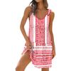 Women's Casual Daily Dating Outing Fashion Print Basic Sleeveless Loose Dress Bohemian Beach Dress Sleeveless Dress
