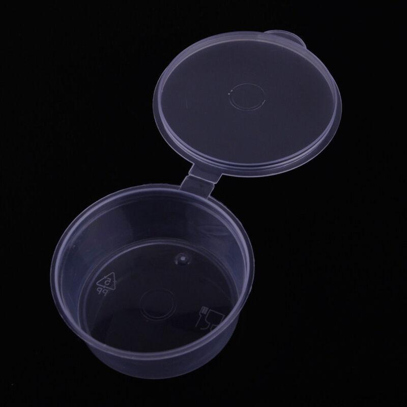 50Pcs Small Plastic Sauce Cups Food Storage Containers Clear Boxes with Lid