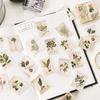 45pcs Floral Illustrations Stickers Set Plants Drawing Stamp Note Sticker Home DIY Diary Adhesive Decoration Gift Letter