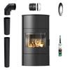 Freestanding Fireplace Stove KRATKI ROLLO/W 2 10kW for Living Room Wood Burning Set
