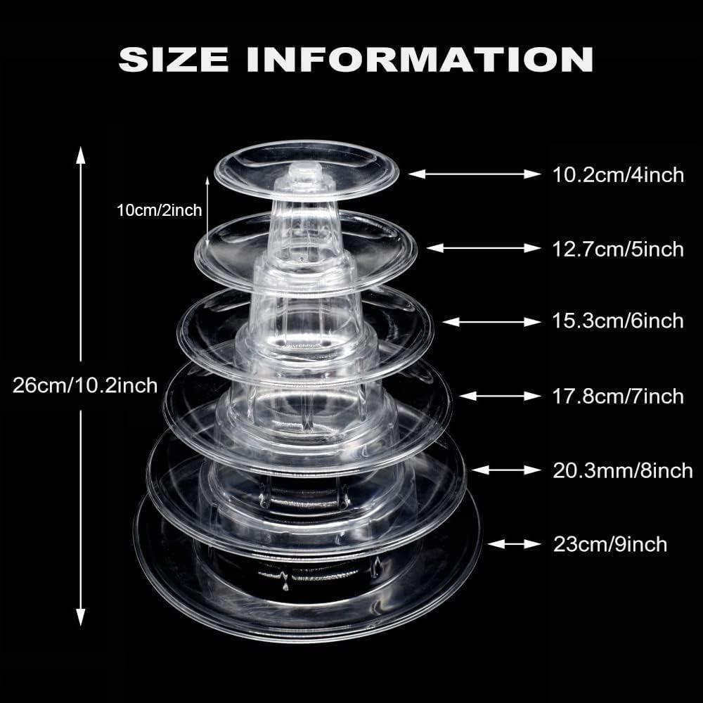 6 Tiers Round Macaron Tower Cake Display Rack Macarons Desserts Serving Tray for Birthday Wedding Party Decor Tools Bakeware