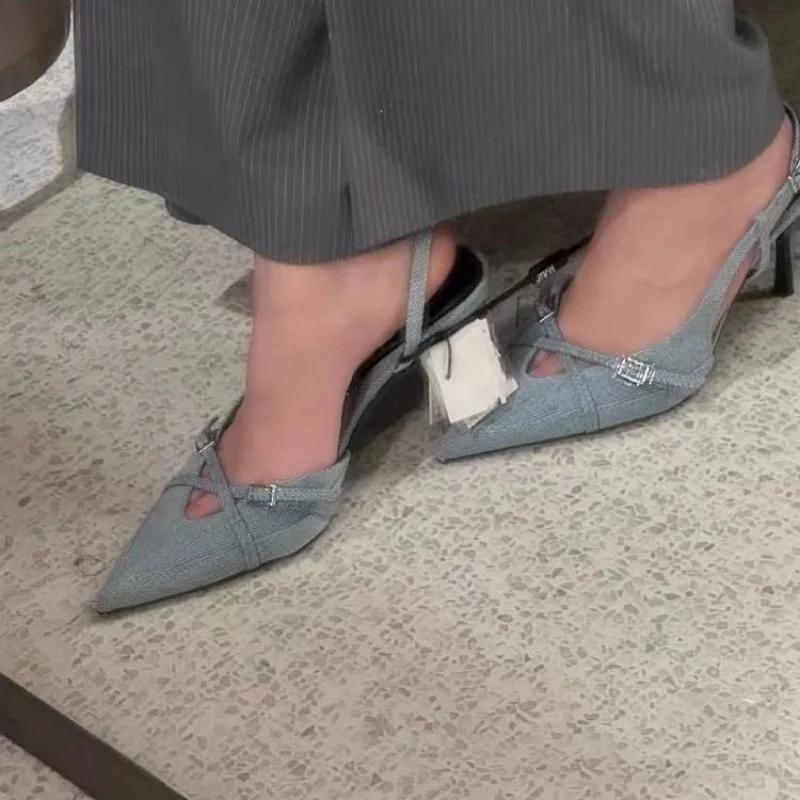 Fashion Shoes for Women 2024 Hot Sale Slip-on Women's High Heels Fashion Dress Pumps Women Pointed Toe Thin Heels Women's Sandals