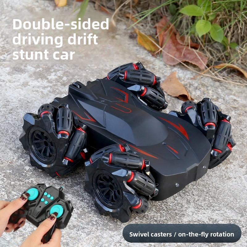 2.4GHZ Wireless Remote Control Double-sided Stunt Vehicle, Flip and Drift Four-wheel Drive Dump Truck, Children's Toy Vehicle