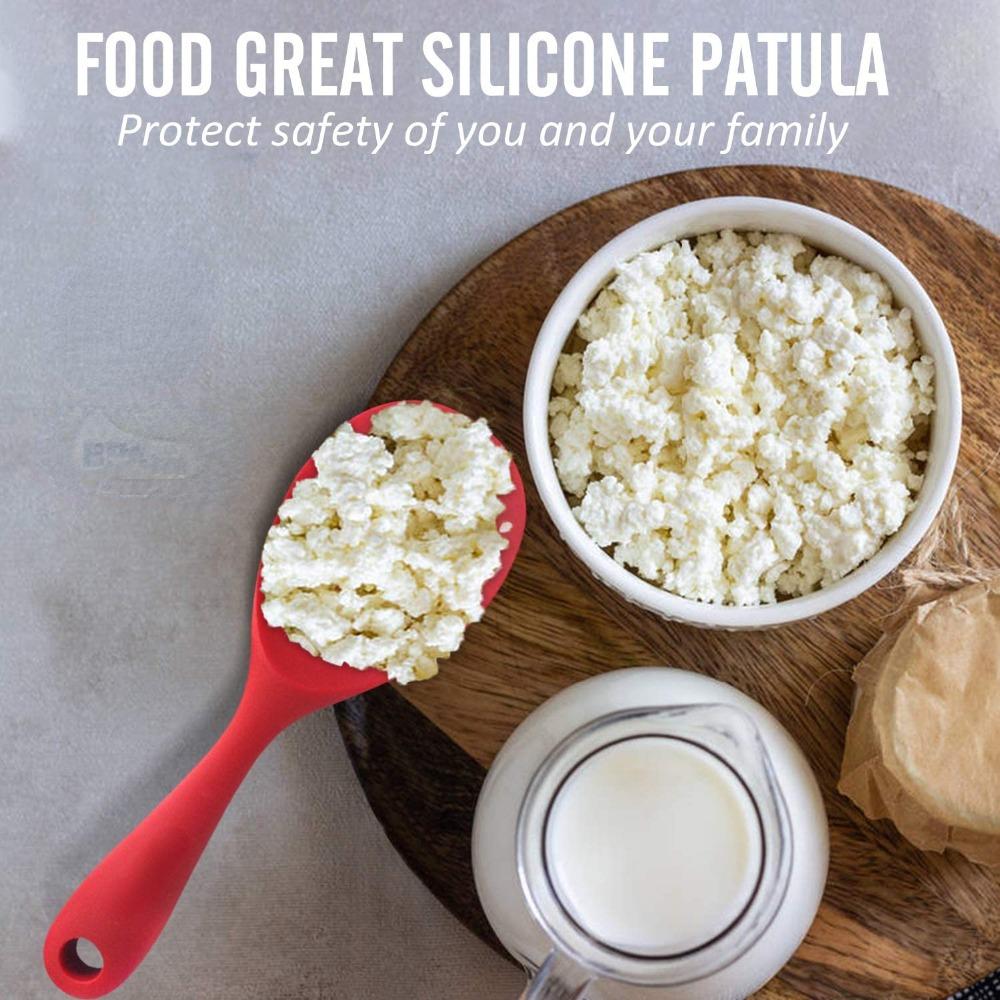 1pc Kitchen Utensils Food Grade Heat Resistant Silicone Rice Spoon Heat Resistant Sushi Scoop Silicone Plastic Rice Paddle