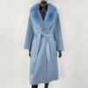 OFTBUY 2024 Autumn Winter Fashion Style Detachable Fox Fur Collar Splicing 100% Wool Coat Women Double-sided Woolen Coat Casual