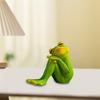 Cartoon Frog Figurine Kissing Meditation Toilet Frog Statue Resin Animal Sculpture Indoor Outdoor Garden Desktop Decoration Ornament