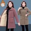 Women's Fleece Thickened Coat Winter Mid-length Coat