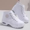 2024 New Style Women's Breathable High-Top Canvas Shoes: Elevate Your Height and Style with These Sports-inspired Sneakers.