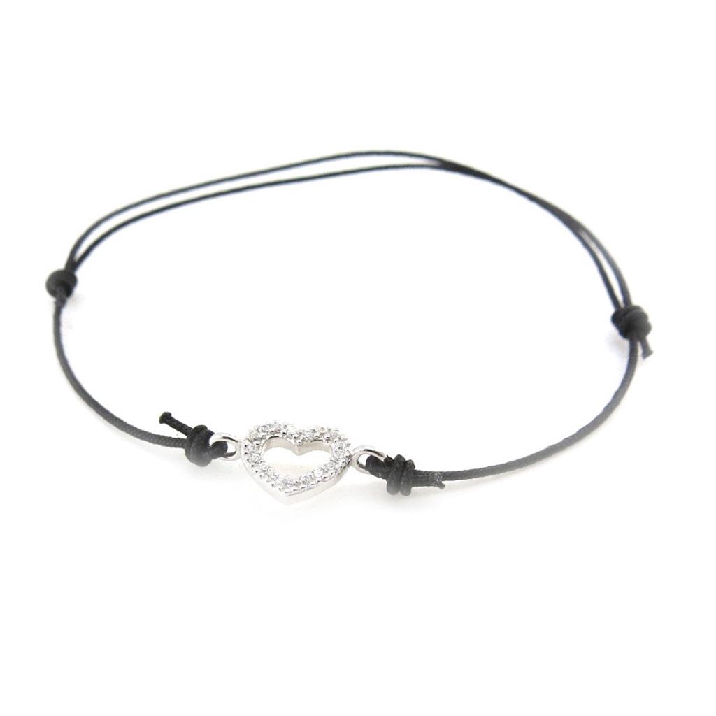 Les Trésors De Lily [J0086] - Silver Bracelet 'Love' Black Silver - 7x10 Mm