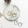 E371 Harajuku Geometric Heart-shaped Gold Love Earrings - Soft Cute Dangle Jewelry
