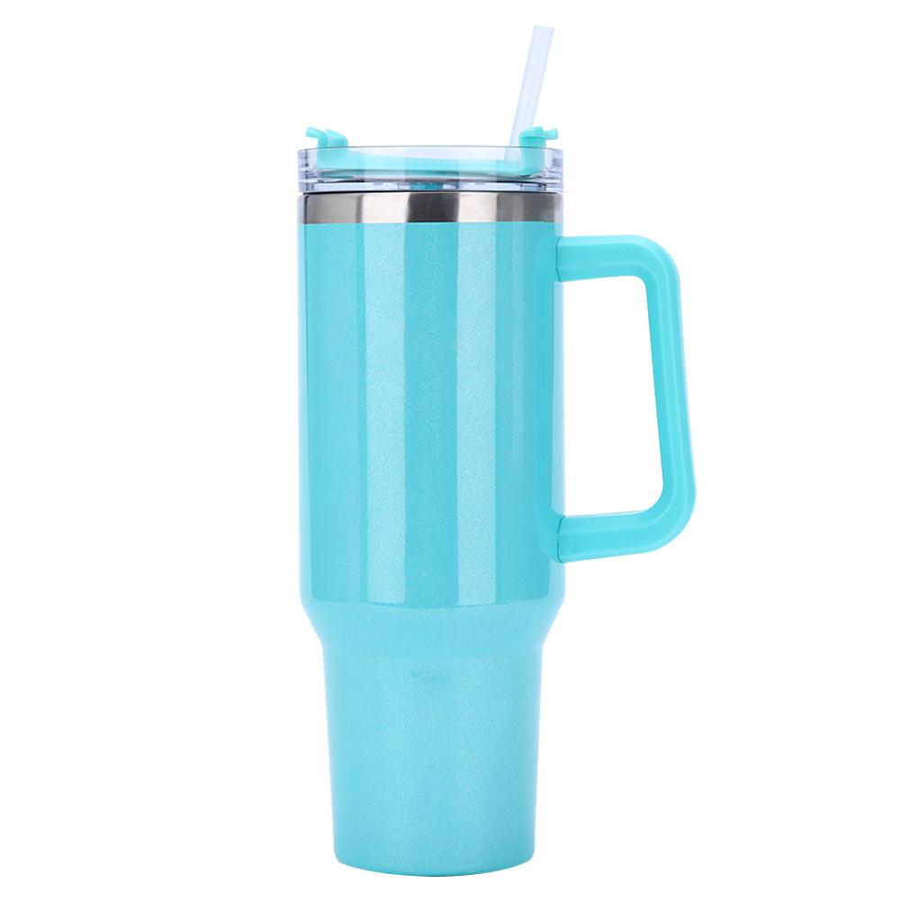 40oz Straw Insulated Tumbler with Handle Double-Layer Insulated Cup Stainless Steel Vacuum Thermal Insulated Mug for Women Men
