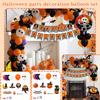 Halloween Party Decoration Set – Orange & Black Balloons, Face Banners, Witch Hat Elements For Holiday Setup
