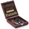 Sommelier Wood Box : Chess Set and 4-piece Wine Accessory Set
