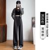 Narrow Banana Sweatpants Women's Autumn and Winter New Small High Waist Drape Wide Leg Pants Fleece Sweatpants