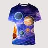 Galaxy Outer Space Planet 3D Print T-Shirts Summer Men's Woman Short Sleeve T Shirt Oversized Harajuku Tops Tees Kids Clothing
