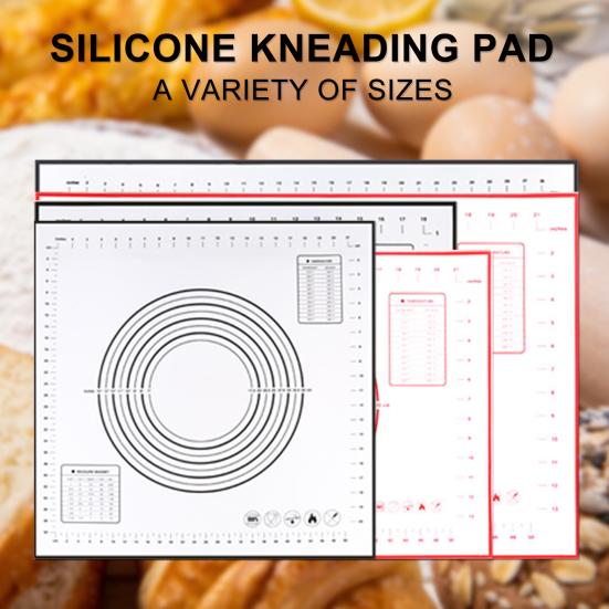 Silicone Baking Mat Non-Stick Pastry Dough Rolling Mat with Measurement Marks Heat-Resistant Cookies Fondant Making Mat Thick Baking Pad