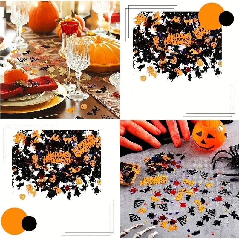 15 G Mixed Witch Ghost Bat Pumpkin Star Confetti Glitter Crafts Paillettes Scrapbook Accessories DIY Halloween Party Decoration