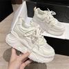 Fashion Thick Bottom Heightening Mesh Sneakers Shoes Female 2024 Summer New Women's Shoes Fashion Breathable Casual Sports Tennis Shoes