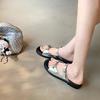 Yuanlitong Summer New Thick-soled Slippers Women's Wear High-end Double-row One-word with Temperament Versatile Sandals Women's Summer