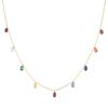 Collier - Lukza - Argent 925 - Zircon Multicolore - Or Jaune 18K - 42 Cm + 3 Cm D'extension