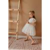 White Short Balloon Tulle Sleeve Detailed Tuynli Baby Girl Dress - Cinderella