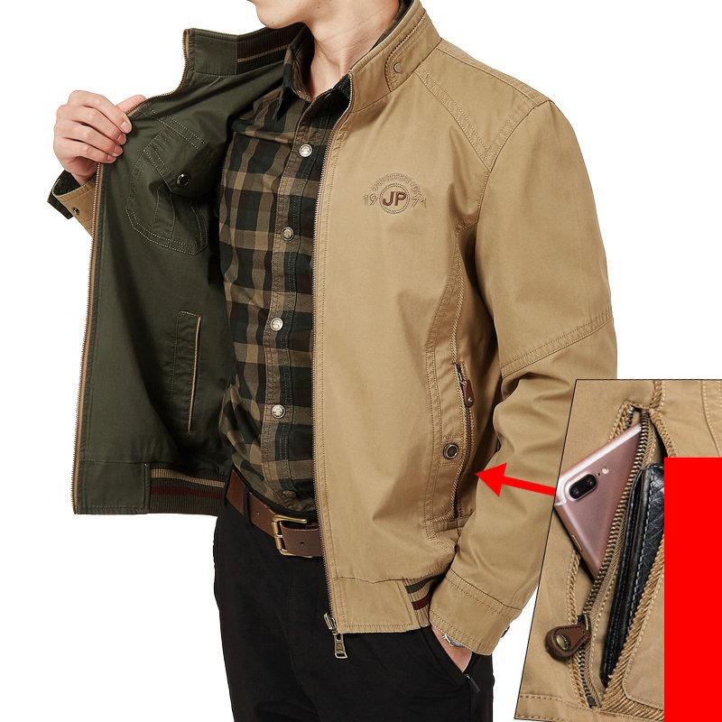 Autumn Jacket Men Double-sided Military Jackets Coats Pure Cotton Men's Jacket Plus Size M-8XL