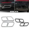 1Pair Glossy Black / Silver Stainless Steel  Rear Dual Exhaust Pipe Sticks Covers For Mercedes Benz S Class 10-17 W221 W222 C217