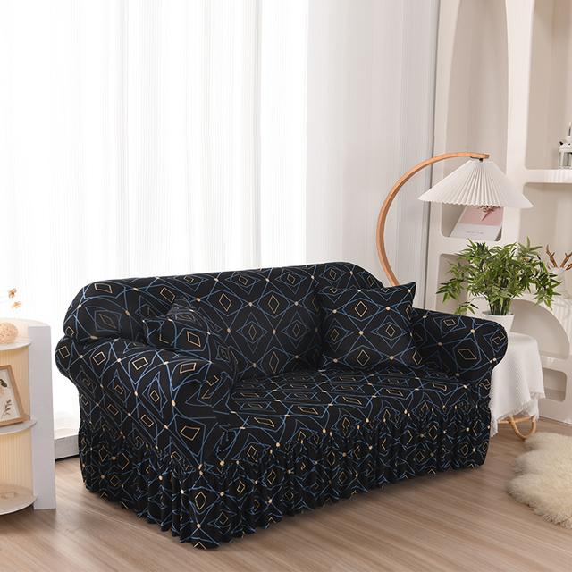 Geometric Sofa Cover Stretch Spandex Sofa Skirt Covers Non Slip Washable Armchair Couch Slipcover For Living Room
