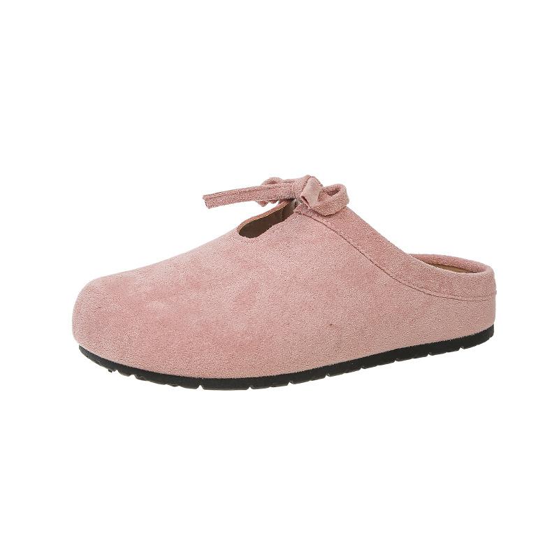 Thick-soled Half-slippers Retro Evening Breeze Bow Slippers Spring and Summer Design Sense French Ugly and Cute Boken One-pedal Slippers