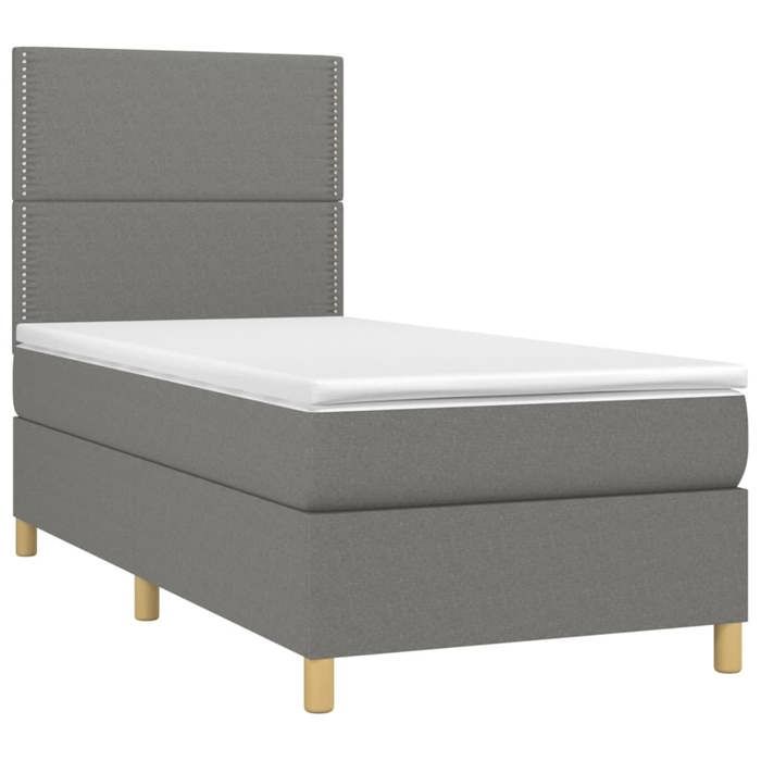 VidaXL Bed Slatted Base with Mattress and LEDs, Upholstered Bed, Single Bed, Adult Bed for Interior Bedroom, 3135310
