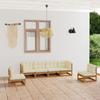 Day and Night - Day and Night Garden Furniture Set 6 Pieces and Cushions Solid Pine Wood