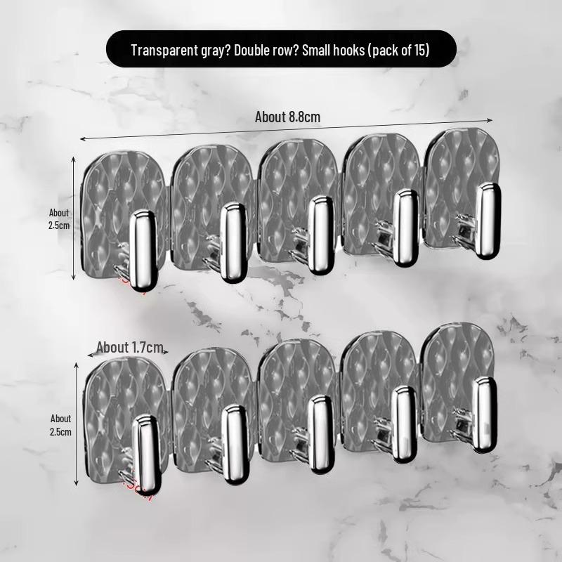 Seamless No-Drill Wall-Mounted Mini Hooks for Bathroom, Mirror, Cabinet Doors, and Jewelry Storage
