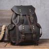 Retro Men's Large Capacity Genuine Leather Cowhide Backpack - Crazy Horse Travel & Motorcycle Bag