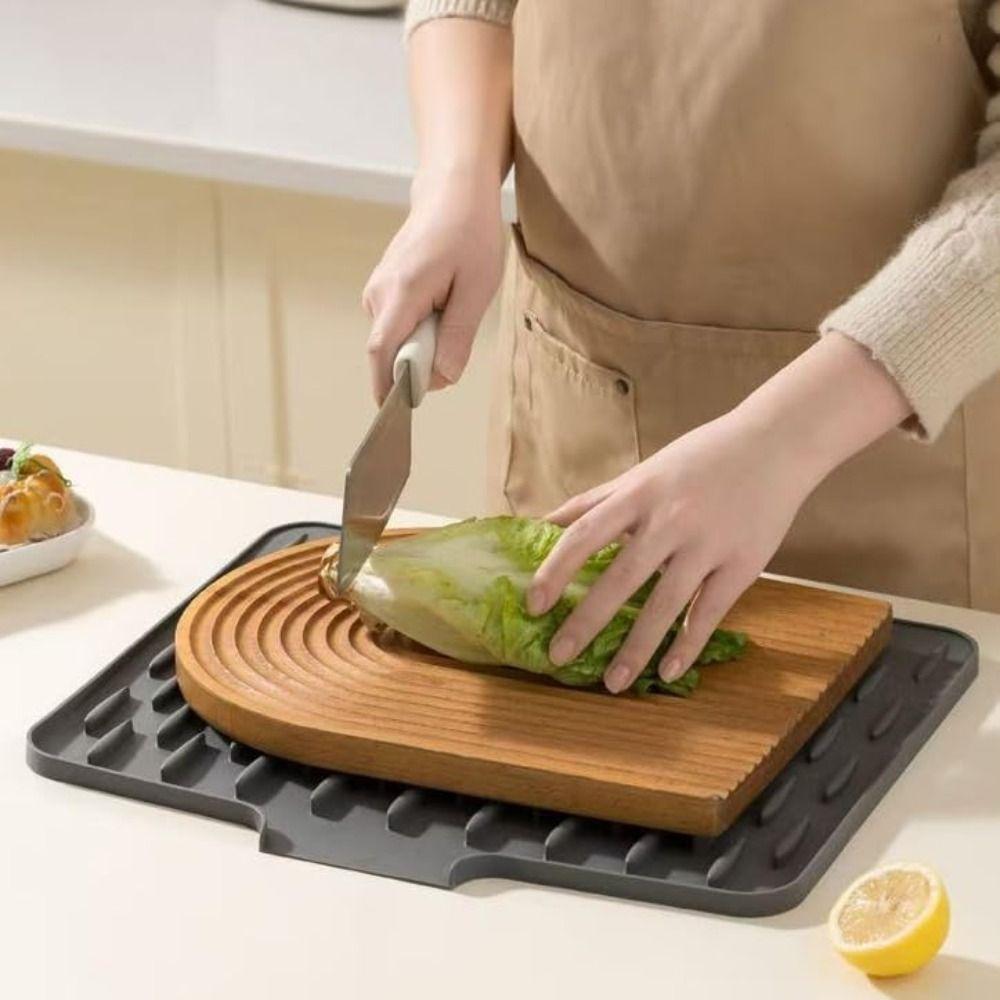 Large Size Dish Drying Mat Non-slip Tableware Drainer Pad Silicone Drainage Mat Kitchen Utensils
